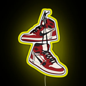 Jordan1 Retro Sneakers RGB neon sign yellow