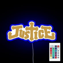 Charger l&#39;image dans la galerie, Justice electro music logo RGB neon sign remote