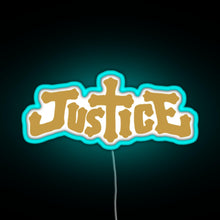 Charger l&#39;image dans la galerie, Justice electro music logo RGB neon sign lightblue 