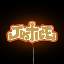Charger l&#39;image dans la galerie, Justice electro music logo RGB neon sign orange