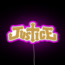 Charger l&#39;image dans la galerie, Justice electro music logo RGB neon sign  pink