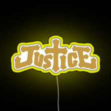 Charger l&#39;image dans la galerie, Justice electro music logo RGB neon sign yellow