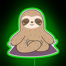 Charger l&#39;image dans la galerie, Kawaii Cute Yoga Meditating Sloth RGB neon sign green