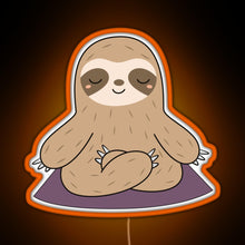 Charger l&#39;image dans la galerie, Kawaii Cute Yoga Meditating Sloth RGB neon sign orange