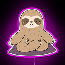 Charger l&#39;image dans la galerie, Kawaii Cute Yoga Meditating Sloth RGB neon sign  pink