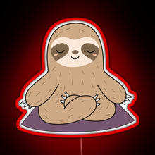 Charger l&#39;image dans la galerie, Kawaii Cute Yoga Meditating Sloth RGB neon sign red