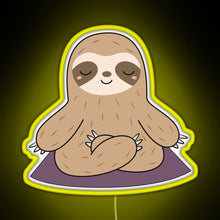 Charger l&#39;image dans la galerie, Kawaii Cute Yoga Meditating Sloth RGB neon sign yellow