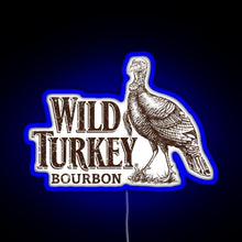 Charger l&#39;image dans la galerie, Lawrenceburg Wild Turkey Bourbon RGB neon sign blue
