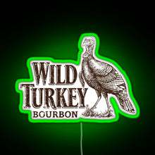 Charger l&#39;image dans la galerie, Lawrenceburg Wild Turkey Bourbon RGB neon sign green