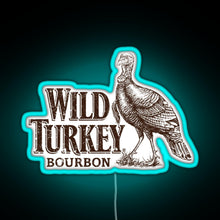 Charger l&#39;image dans la galerie, Lawrenceburg Wild Turkey Bourbon RGB neon sign lightblue 