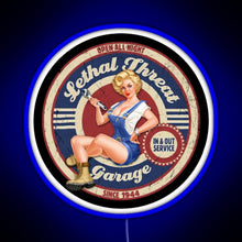 Charger l&#39;image dans la galerie, Lethal Threat Garage PinUp RGB neon sign blue