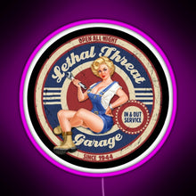 Charger l&#39;image dans la galerie, Lethal Threat Garage PinUp RGB neon sign  pink