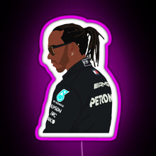 Charger l&#39;image dans la galerie, Lewis Hamilton for Mercedes at 2021 pre season testing at Bahrain RGB neon sign  pink