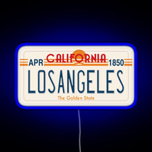 Charger l&#39;image dans la galerie, Los Angeles California License Plate RGB neon sign blue