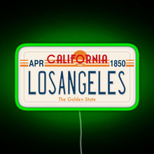 Charger l&#39;image dans la galerie, Los Angeles California License Plate RGB neon sign green