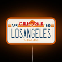 Charger l&#39;image dans la galerie, Los Angeles California License Plate RGB neon sign orange