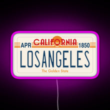 Charger l&#39;image dans la galerie, Los Angeles California License Plate RGB neon sign  pink