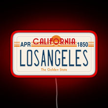 Charger l&#39;image dans la galerie, Los Angeles California License Plate RGB neon sign red