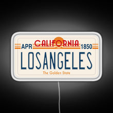 Charger l&#39;image dans la galerie, Los Angeles California License Plate RGB neon sign white 