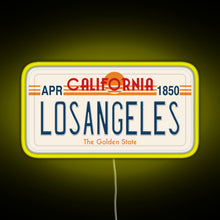 Charger l&#39;image dans la galerie, Los Angeles California License Plate RGB neon sign yellow