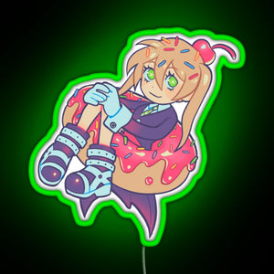 Maka Donut RGB neon sign green