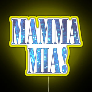Mamma Mia disco RGB neon sign yellow