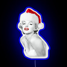 Charger l&#39;image dans la galerie, Marilyn Monroe Christmas Santa Marilyn RGB neon sign blue