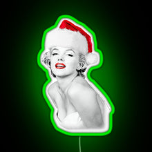 Charger l&#39;image dans la galerie, Marilyn Monroe Christmas Santa Marilyn RGB neon sign green