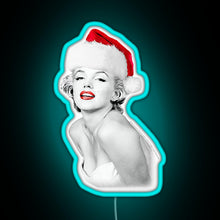 Charger l&#39;image dans la galerie, Marilyn Monroe Christmas Santa Marilyn RGB neon sign lightblue 