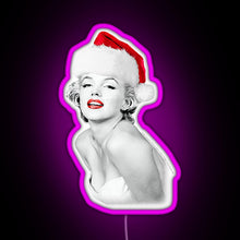 Charger l&#39;image dans la galerie, Marilyn Monroe Christmas Santa Marilyn RGB neon sign  pink