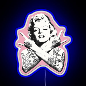 Marilyn Monroe RGB neon sign blue