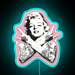 Marilyn Monroe RGB neon sign lightblue 