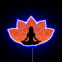 Charger l&#39;image dans la galerie, Meditating in a Lotus Pose RGB neon sign blue