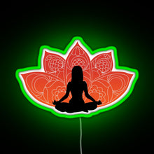Charger l&#39;image dans la galerie, Meditating in a Lotus Pose RGB neon sign green