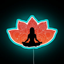 Charger l&#39;image dans la galerie, Meditating in a Lotus Pose RGB neon sign lightblue 