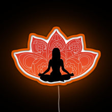 Charger l&#39;image dans la galerie, Meditating in a Lotus Pose RGB neon sign orange