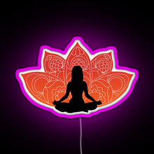 Charger l&#39;image dans la galerie, Meditating in a Lotus Pose RGB neon sign  pink
