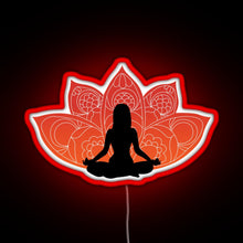 Charger l&#39;image dans la galerie, Meditating in a Lotus Pose RGB neon sign red