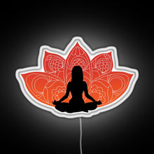 Charger l&#39;image dans la galerie, Meditating in a Lotus Pose RGB neon sign white 