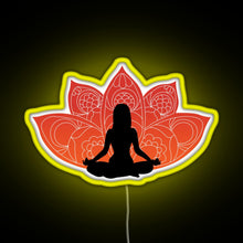 Charger l&#39;image dans la galerie, Meditating in a Lotus Pose RGB neon sign yellow
