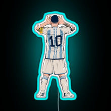 Charger l&#39;image dans la galerie, Messi vs Netherlands World Cup Qatar 2022 RGB neon sign lightblue 