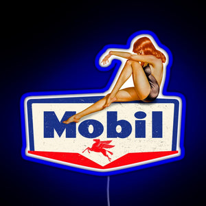 Mobil pin up vintage sign RGB neon sign blue