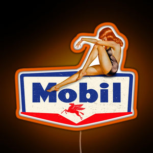 Mobil pin up vintage sign RGB neon sign orange