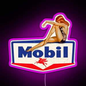 Mobil pin up vintage sign RGB neon sign  pink