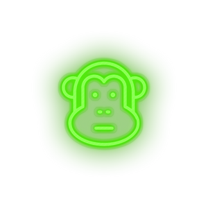 green monkey led animal ape cartoon fauna herbivore monkey zoo neon factory