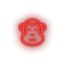 Charger l&#39;image dans la galerie, red monkey led animal ape cartoon fauna herbivore monkey zoo neon factory