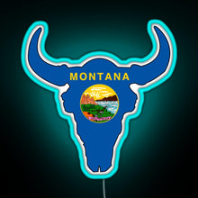 Charger l&#39;image dans la galerie, Montana Bison RGB neon sign lightblue 