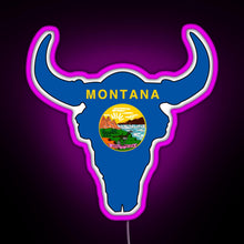 Charger l&#39;image dans la galerie, Montana Bison RGB neon sign  pink