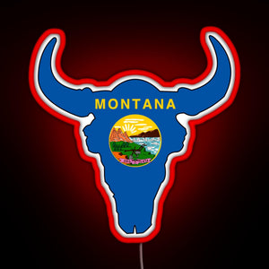 Montana Bison RGB neon sign red