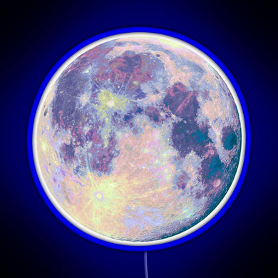 Moon RGB neon sign blue